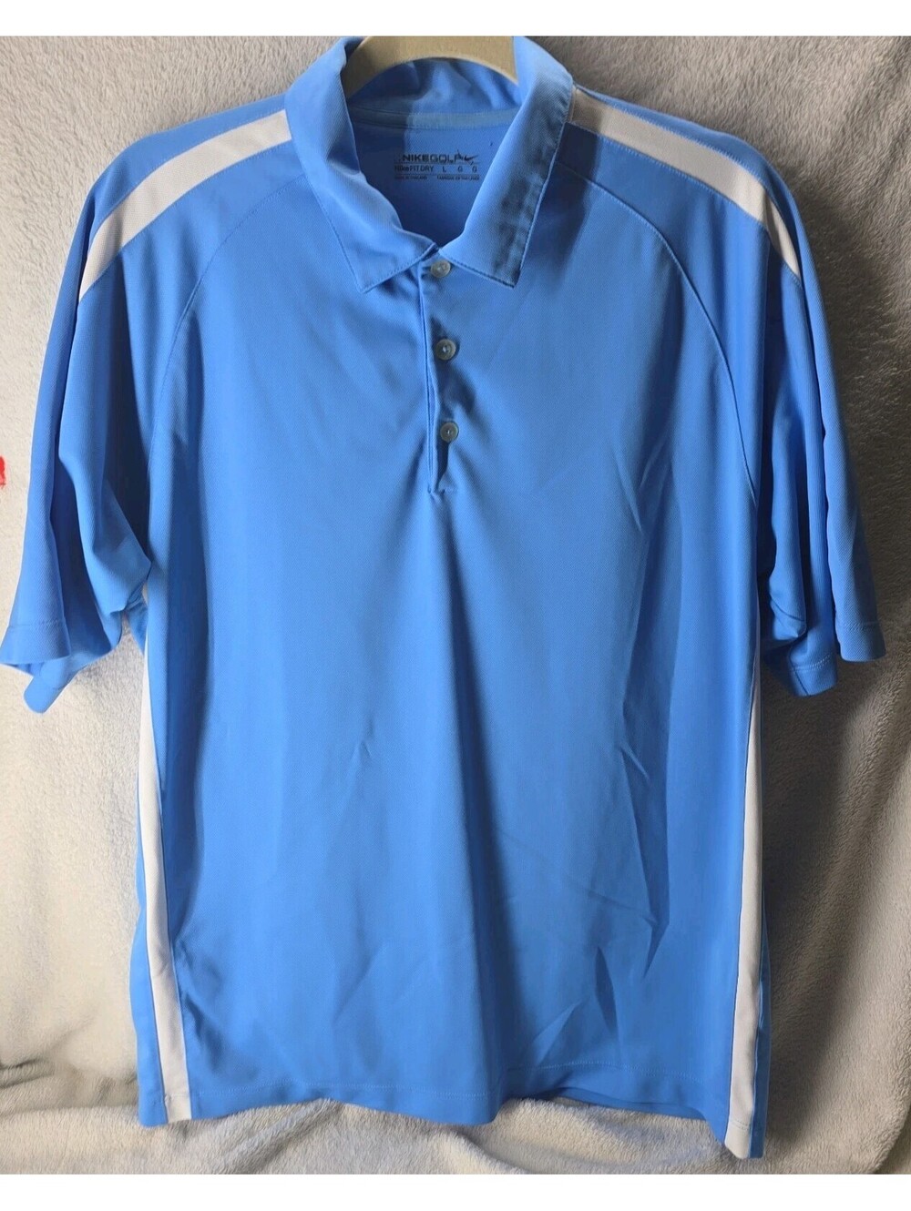 Nike Men's Large Dri-Fit Golf Tour Performance Blue Polo Shirt Short Sleeves